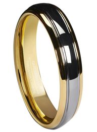 Tungsten Carbide Ring 6mm Dome Gold Silver Color Wedding Bands with High Polished Finish Couple Rings for Lovers5268856