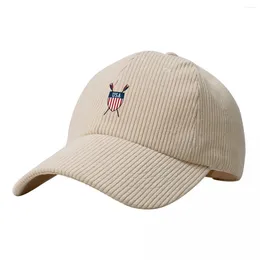 Ball Caps United States Rowing Emblem (Black Trim) Corduroy Baseball Cap Sun Hat Funny For Children Men's Women's