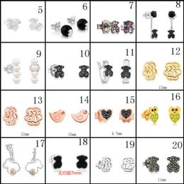 2020 100 925 Sterling Silver Bear Stud Earrings Classic Pierced Stud Earrings Jewelry Manufacturers Whole 2025442