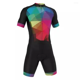 Racing Sets Summer Men Triathlon Short Sleeve Skinsuit Cycling Jersey Hombre Breathable Bike Clothes Jumpsuit