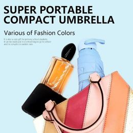 2024 Capsule Umbrella Small and Portable Solid Colour Women Sunshade and Rain Dual Use Protection Pocket Umbrella Ultraviolet Proof for