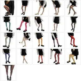 Women Socks Summer Semi Opaque Colorful Pantyhose Thin Candy Colored Sheer Silk Tights