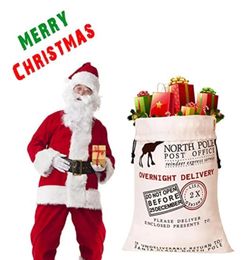 Popular Christmas Gift Bag With Drawstring Santa Sacks Candy Cookie Storage Large Bag Xmas Tree Ornament Festival Decoration sxjul2563920