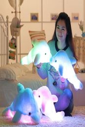 Whole 45cm Luminous Flashing Colorful Dolphin Pillow With LED Light Soft Toy Cushion Plush Stuffed Doll For Party Birthday Gi5437733