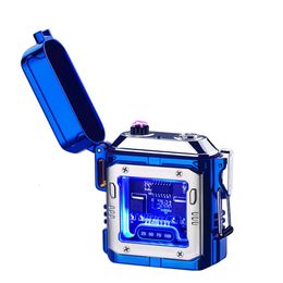 Cross-Border Explosive Wholesale Waterproof Arc Large Capacity Battery USB Charging Lighter