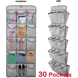 Storage Boxes Wall Hanging Shoe Organiser Bag 30 Grid Simple Door Rack Over The Double-Side Closet Shelves