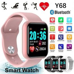 Wristwatches Y68Smart Wristband Multi Function ment Step Bluetooth Connected Smart For Men And Women Suitable For Apple And Android d240430