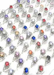 20 Pieces Vintage Style Round Colourful Crystal Rings Whole Punk Bohemian Rings for Women Fashion Jewelry7207100