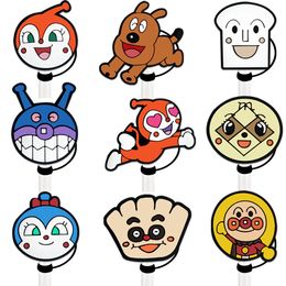15colors japanese cartoon characters silicone straw toppers accessories cover charms Reusable Splash Proof drinking dust plug decorative 8mm/10mm straw party