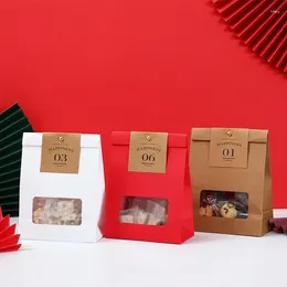 Gift Wrap 10pcs Japanese-style Kraft Paper Snowflake Pastry Packaging Bag Year Nougat Candy Storage With Card And Sealing Nail