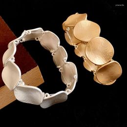 Link Bracelets Draweye Round Bracelet For Women Vintage Korean Fashion Y2k Simple Jewelry Bangles Gold Silver Color Geometric Pulseras Mujer