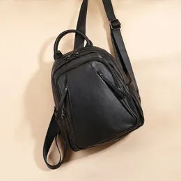 School Bags Nesitu High Quality Black Top Grain Genuine Leather Women's Backpack Cowhide Girl Female Travel Bag Lady M2313