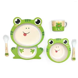 Bowls Kids Tableware Cute Frog Shape Cutlery For Infants And Spill-Proof Toddlers Dinner Set