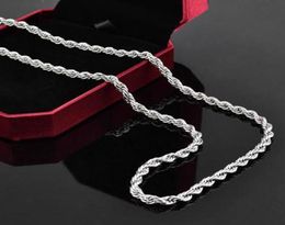 KASANIER 4MM width 16inch24inch Silver Rope Chains Necklace silver fashion Jewellery high quality 8154348