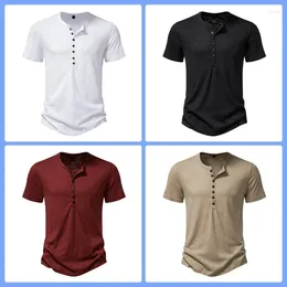 Men's Sweaters Summer Casual Fashion Foundation Versatile Linen Short Sleeved Cotton Lightweight T-shirt