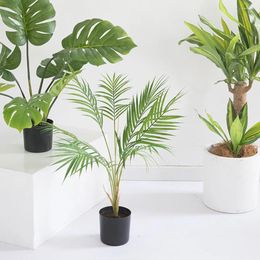 Decorative Flowers Designed For Any Room Artificial Areca Palm Tree In Pot Realistic Details Plastic Faux 75cm