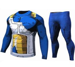 Men T Shirt Homme Compression Costume Vegeta Tshirt Son Goku Tshirts Fitness Leggings Shorts Sportwear G12229931270