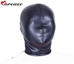 Morease Sexy Bondage Fetish Mouth Mask erotic Sex Toy For Woman Couple Restraint Adult Game PU Leather Hood Mask juguetes Y18110802116427