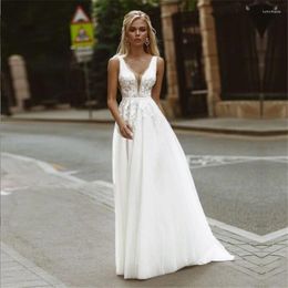 Casual Dresses 2024 French Light Wedding Dress Perspective Deep V-neck Sexy Train Slimming