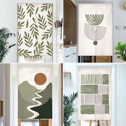 Nordic Ins Door Curtain Fresh Green Plant Noren Kitchen Bedroom Hanging Halfcurtain Entrance Partition Curtains Doorway 240429