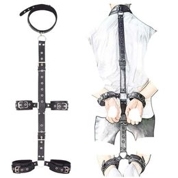Other Health Beauty Items Binding PU leather restriction collar fetish game Bdsm adult store slave neck masturbation Q240430