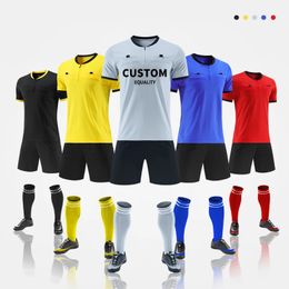 Referee Soccer Uniform Football Custom Referee Jersey Club Shirt Kit Teamwear for Men Kids Small Size240417