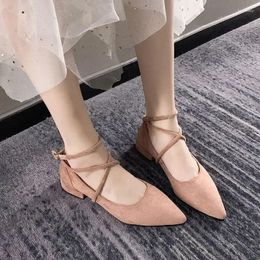 Casual Shoes Low Heel Elegant Evening Women's Pointed Toe Pink Ladies Footwear Square Heels A Slip On Shoe Non Offer Chic
