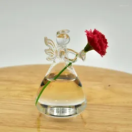 Vases Flower Plant Hanging Clear Glass Vase Bottle Pot Wedding Garden Angel Decor