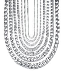 TN0022 55cm 316L Titanium steel Classical Style Chain Necklaces For Men Women Fashion Jewellery White Gold Colour Different Size7724558