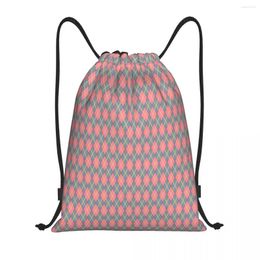 Shopping Bags Custom Howl's Argyle Pattern Drawstring For Training Yoga Backpacks Women Men Sports Gym Sackpack