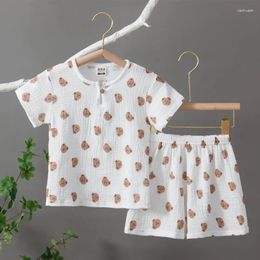 Clothing Sets 0-6year Baby Boys Girls Children Summer Suits Linen Casual Fashion Kids Boy Cotton Top Shirts Clothes