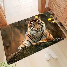 Carpets Cartoon Tiger Printing Carpet Halloween Fun Wind Anti Slip Kitchen Bathroom Floor Mat Home Decoration Fouling