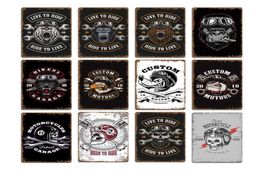 2021 New Motorcycle Skull Wolf Signs Plaques Pub Club Wall Decoration Vintage Metal Tin Sign Home Garage Decor Art Postersa4383313