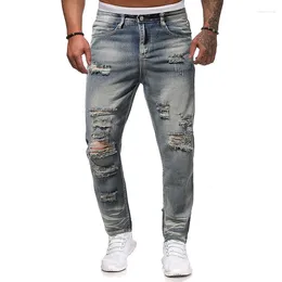 Men's Jeans Clothing Foreign Trade Pants Korean Version Youth Personalised Mid Rise