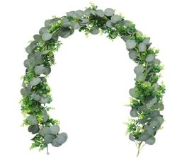 Decorative Flowers Wreaths IMIKEYA Artificial Eucalyptus Garland Faux Silk Leaves Greenery Wedding Backdrop Arch Wall9645345