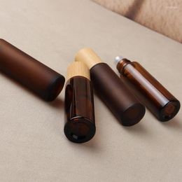 Storage Bottles 15ml Brown Rolling Ball Bottle Perfume Roll On Mini Essential Oil Container Sample Empty Travel Refillable
