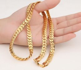 32 Inches Super Long Mens Necklace Classic Style 18k Yellow Gold Filled Fashion Mens Chain Jewellery Gift9466597