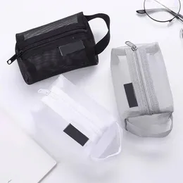 Storage Bags Solid Colour Square Three-dimensional Transparent Mesh Coin Purse Portable Key Lipstick Charger Earphone Bag Card Holder