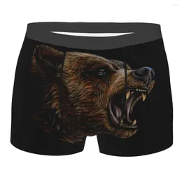 Underpants Growling Angry Bear Boxer Shorts For Men 3D Printed Animal Underwear Panties Briefs Stretch