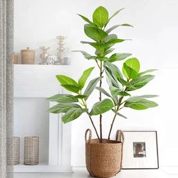 Decorative Flowers 41.3inch Artificial Ficus Tree Moraceae Plants Tropical Banyan Leaves For Indoor Outdoor Office Room Farmhouse Bonsai