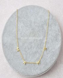 Personalized Customized Name Gold Lnitia Letter Spaced MAMA 925 Sterling Sier Tiny Morther039s Day Necklace298e2308306