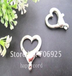 Whole silver Plated Love Heart Lobster Clasps 22mmx27mm 50pcslot7301903