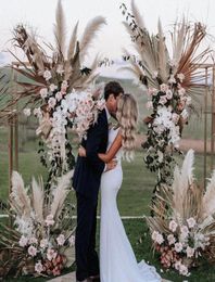 The New 20Pcslot Whole Phragmites Natural Dried Decorative Pampas Grass For Home Wedding Decoration Flower Bunch 5660cm4080768