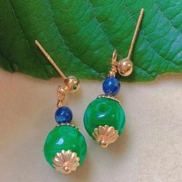 Dangle Earrings Natural Pumpkin Shape Jadeite Lapis Lazuli Beads Gold Ear Stud Formal Women Cuff Art Men Casual Children Chandelier