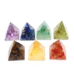 10 Pcs Square Pyramid Amethyst Stone and Resin Pendant for Gift Lapis Lazuli Orgone Energy Unique Jewelr1557884