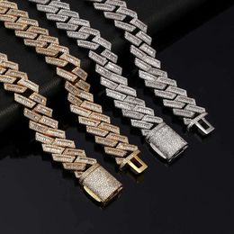 Hip Hop Necklace Mens 19mm Diamond Cuban Chain Thick Zircon