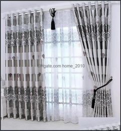 Window Treatments Textiles 1Pc Curtains Windows Drapes European Modern Elegant Noble Printing Shade Curtain For Living Room Bedroo9858623