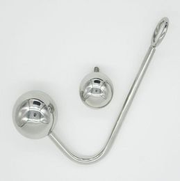 Stainless Steel Anal Hook Metal Butt Plug Anal Dilator Double Balls Prostate Massager Anal Sex Toys For Men And Women3989685