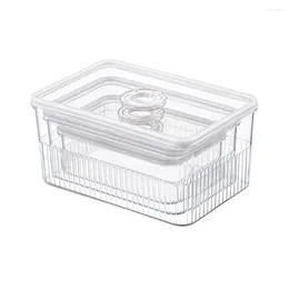 Storage Bottles 3 Pcs PET Food Container Sets Clear With Time Recording Fruit Containers Non Slip Large Capacity And Vegetable Box