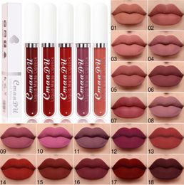 Cmaadu 18 Lip Gloss Colour Matte Liquid Lipstick Waterproof Natural Long Last Velvetines Makeup Lipgloss2044632